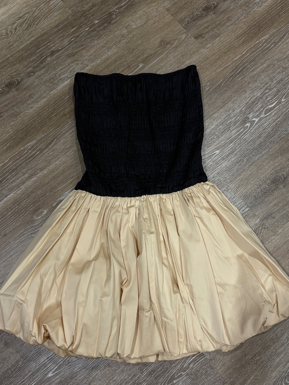 FORE Black & Cream Strapless womens Dress